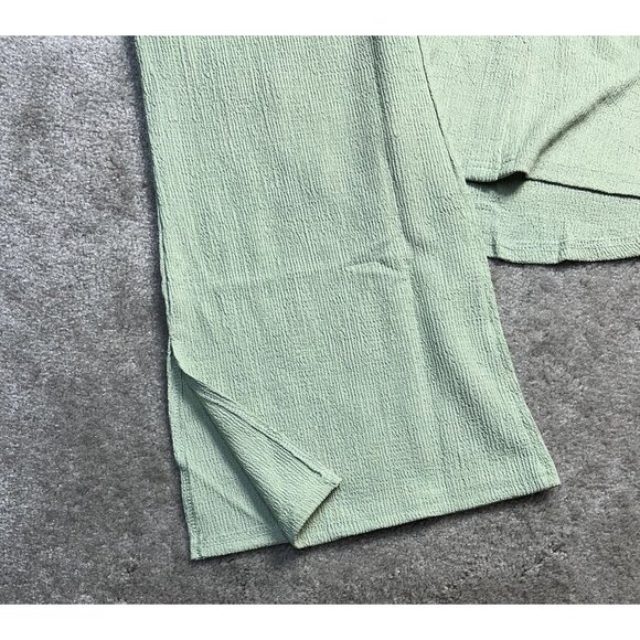 Sage Green Textured Button-Up Shirt & Pant Set Lg Comfortable Casual NWOT - Picture 10 of 13